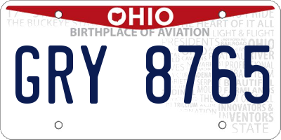 OH license plate GRY8765