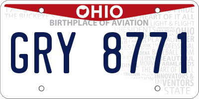 OH license plate GRY8771