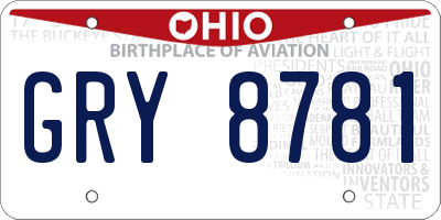 OH license plate GRY8781