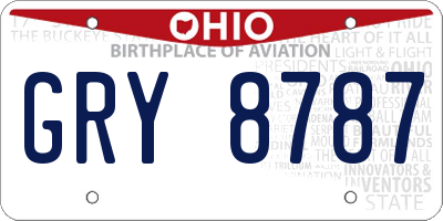 OH license plate GRY8787