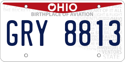 OH license plate GRY8813