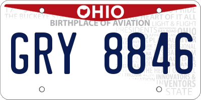 OH license plate GRY8846