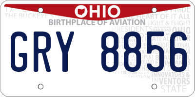OH license plate GRY8856