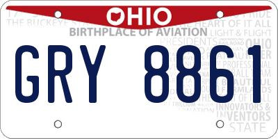 OH license plate GRY8861