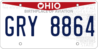 OH license plate GRY8864