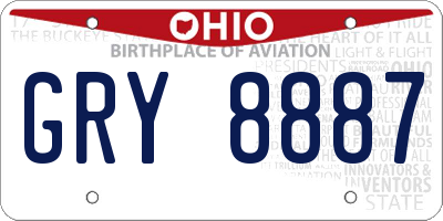 OH license plate GRY8887