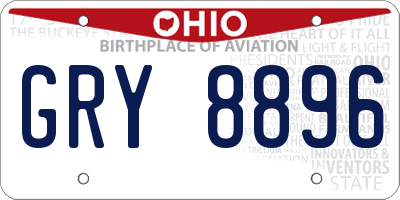 OH license plate GRY8896