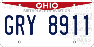 OH license plate GRY8911