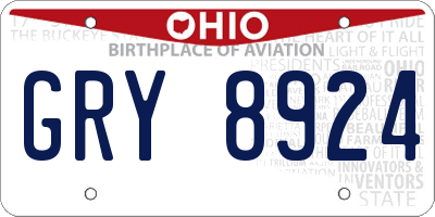 OH license plate GRY8924