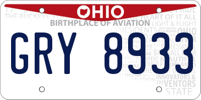OH license plate GRY8933