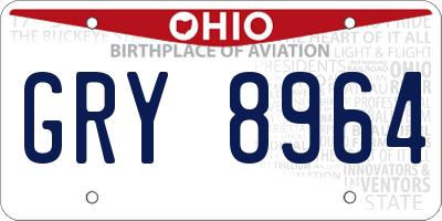 OH license plate GRY8964