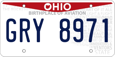 OH license plate GRY8971