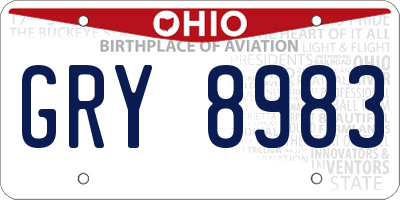 OH license plate GRY8983
