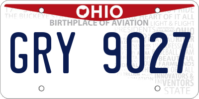 OH license plate GRY9027