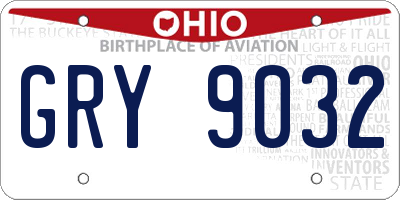 OH license plate GRY9032