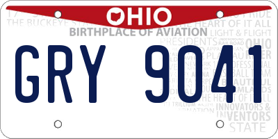 OH license plate GRY9041