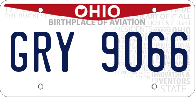 OH license plate GRY9066