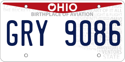 OH license plate GRY9086