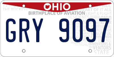 OH license plate GRY9097
