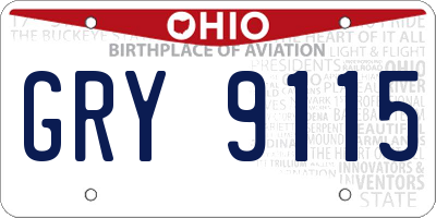 OH license plate GRY9115