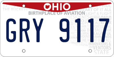 OH license plate GRY9117