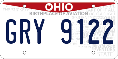 OH license plate GRY9122