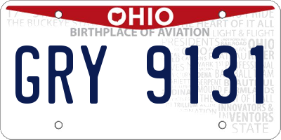 OH license plate GRY9131