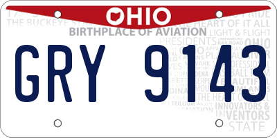 OH license plate GRY9143