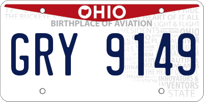 OH license plate GRY9149