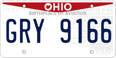 OH license plate GRY9166