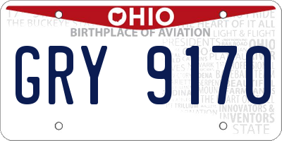 OH license plate GRY9170