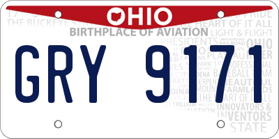 OH license plate GRY9171