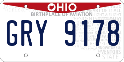 OH license plate GRY9178