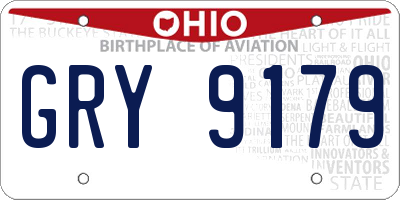 OH license plate GRY9179