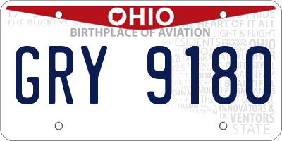 OH license plate GRY9180