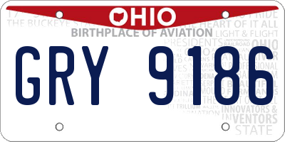 OH license plate GRY9186