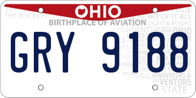 OH license plate GRY9188