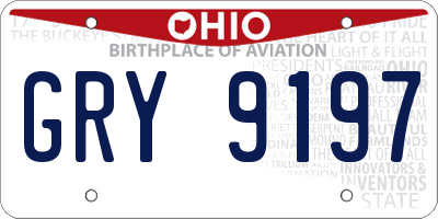 OH license plate GRY9197