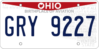 OH license plate GRY9227