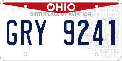 OH license plate GRY9241