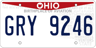 OH license plate GRY9246