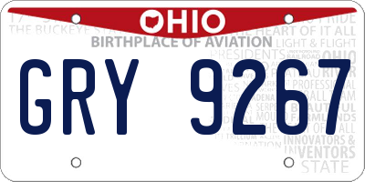 OH license plate GRY9267