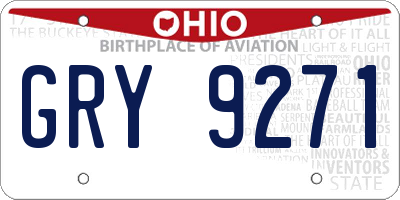 OH license plate GRY9271