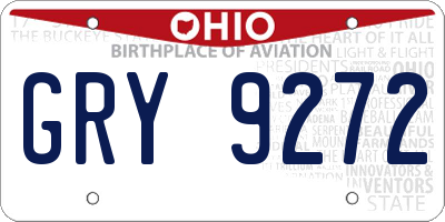 OH license plate GRY9272