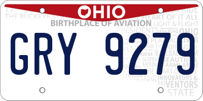 OH license plate GRY9279