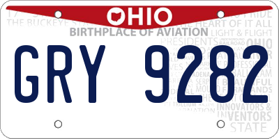 OH license plate GRY9282