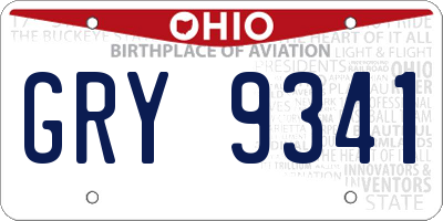 OH license plate GRY9341