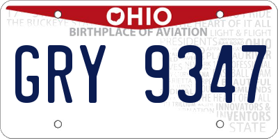 OH license plate GRY9347