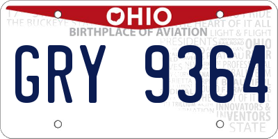 OH license plate GRY9364