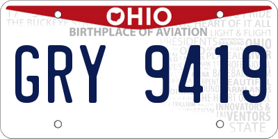 OH license plate GRY9419